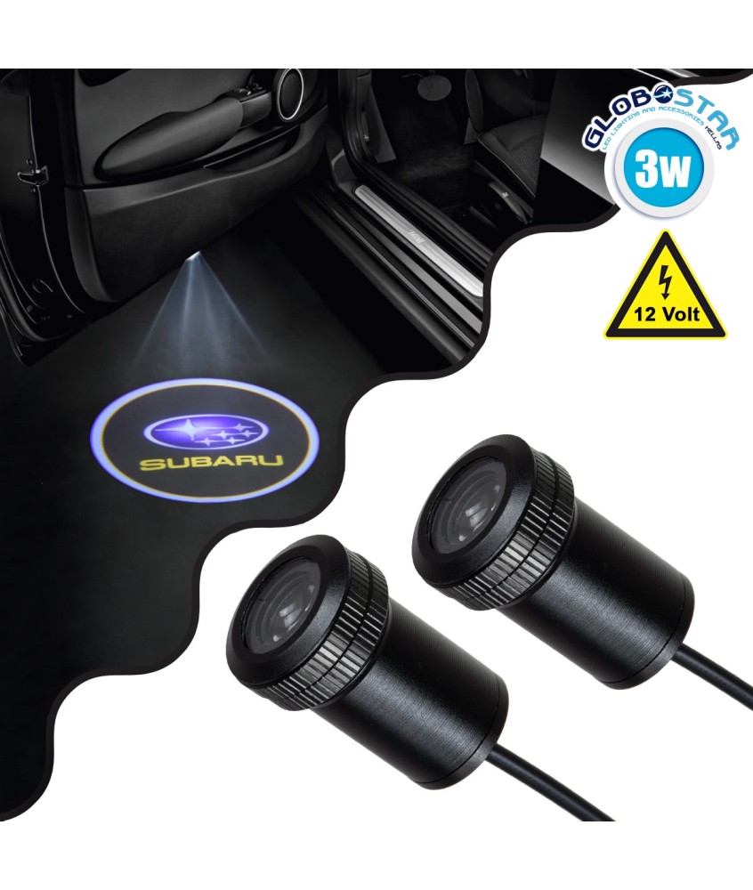 GloboStar® 81625 SUBARU Ghost Car Brand Logo Projector - Προτζέκτορας Προβολής Μάρκας Αυτοκινήτου LED CREE XHP35 3W 240lm 120° DC 12V IP20 Ψυχρό Λευκό 6000K